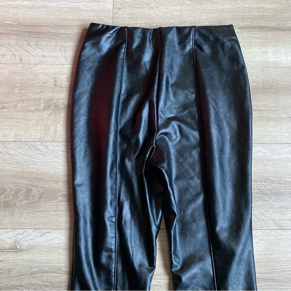 AFRM Adela High Waist Front Slit Faux Leather Pants pull on stretch waist - Picture 7 of 13